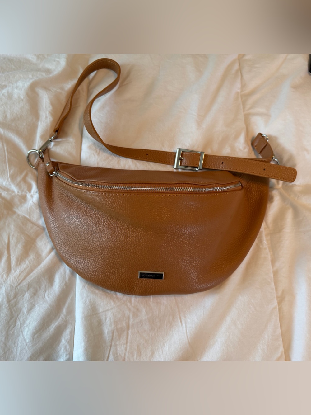 Genuine Viola Castellani leather chest bum sling bag crossbody